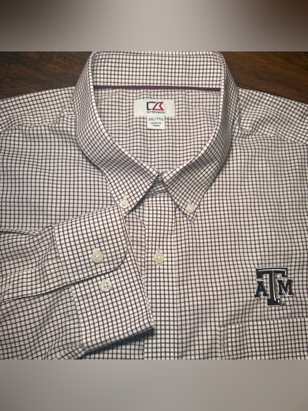 Texas A&M Shirt Men's SIZE XXL White/Maroon Embroidered Oxford Tech Preppy Dad